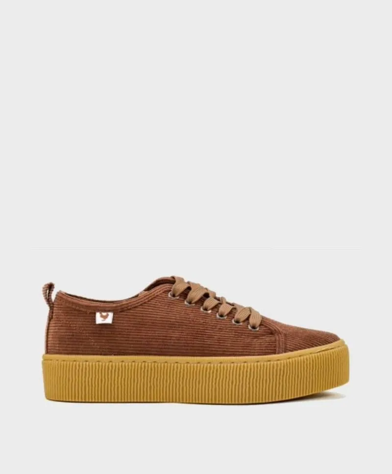 Zapatillas Plataforma Pana PITAS Camel Chica Mujer