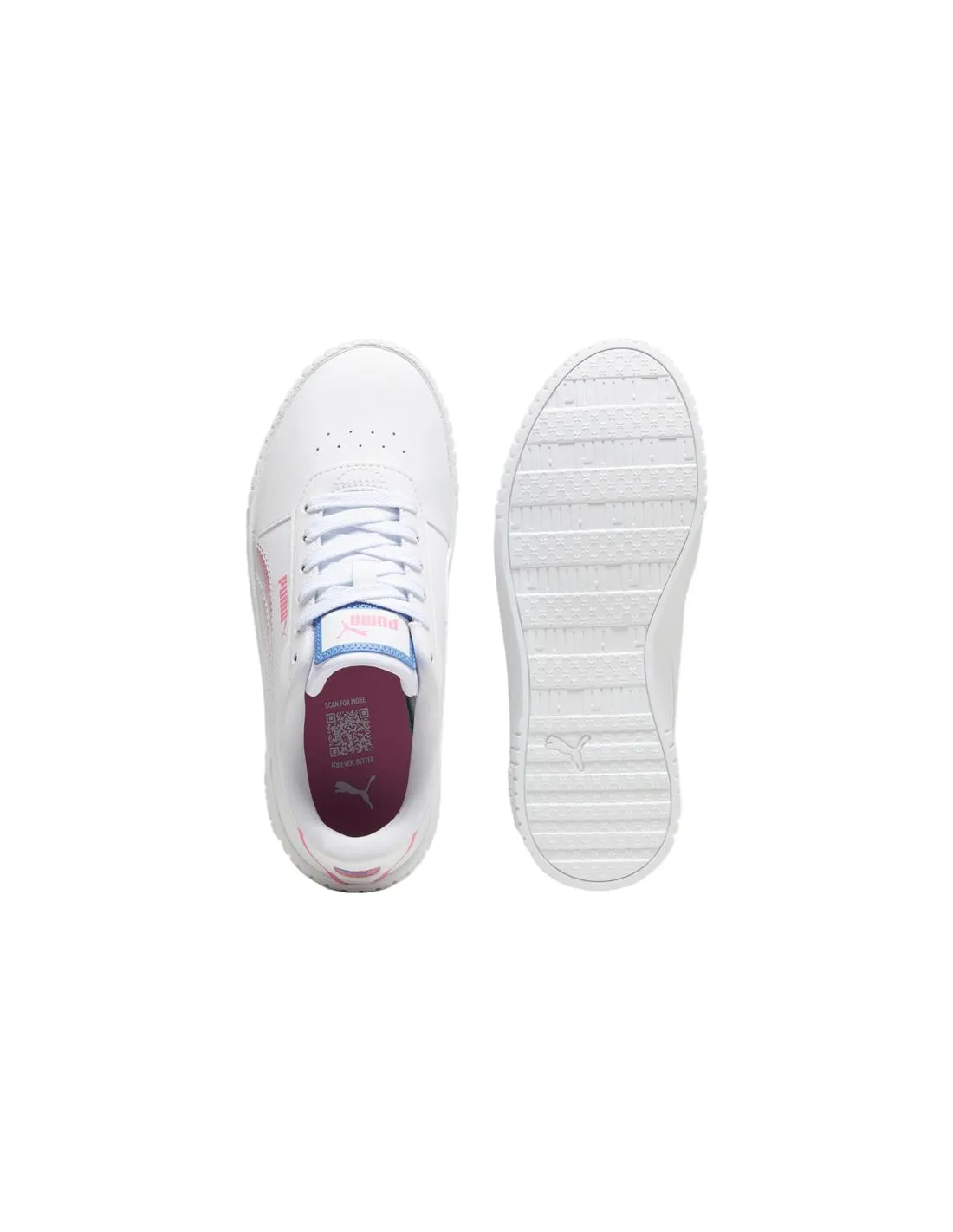 Zapatillas Puma Carina 2.0 Infantil Blanco Azul