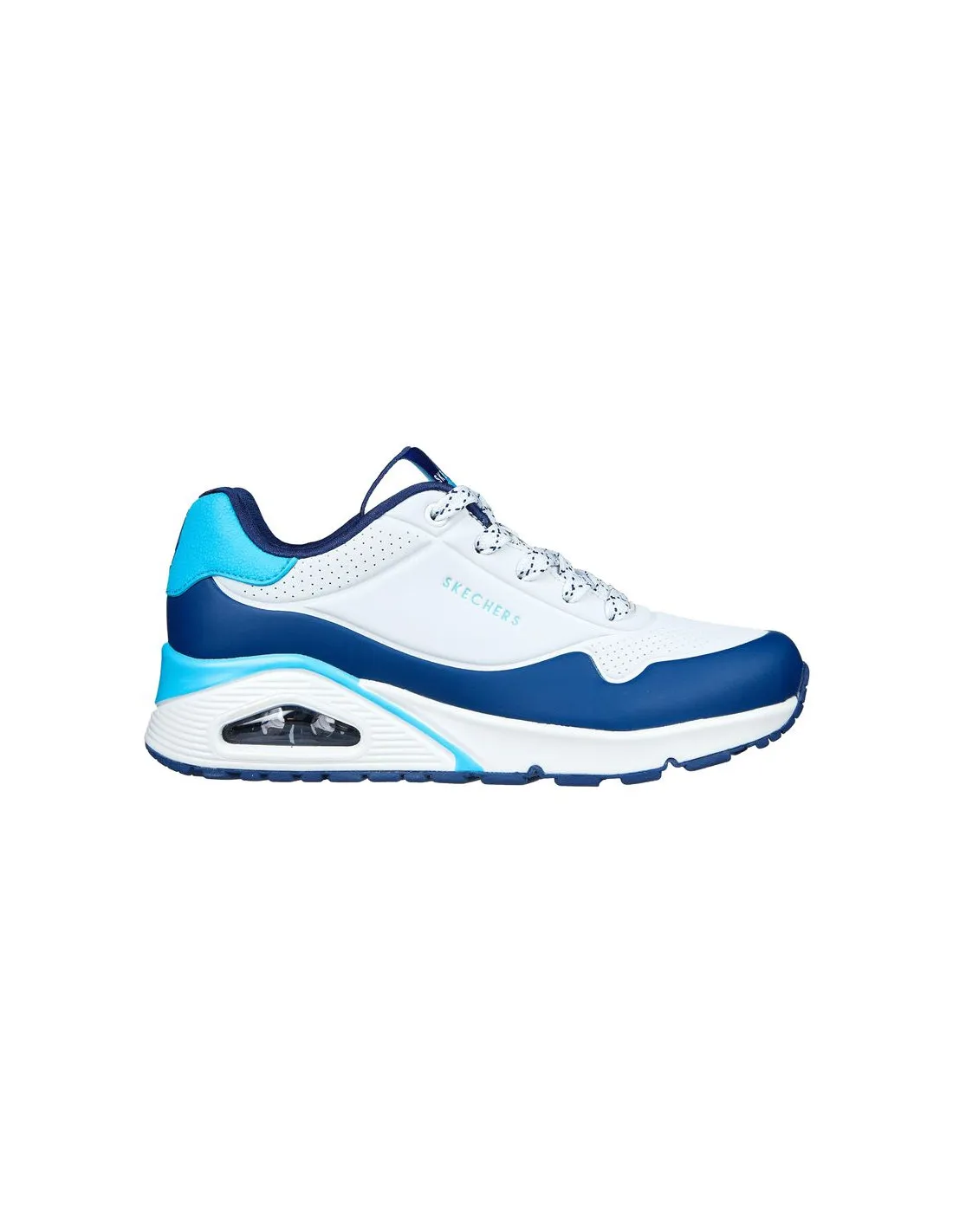 ZAPATILLAS SKECHERS UNO  POP COLOR FUN! BLANCO AZUL MUJER