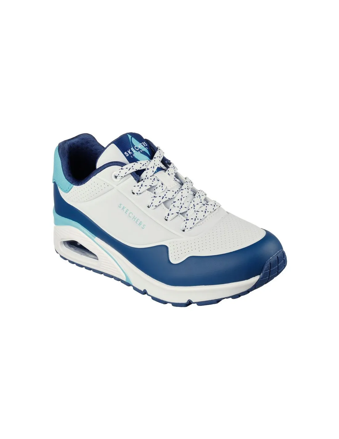 ZAPATILLAS SKECHERS UNO  POP COLOR FUN! BLANCO AZUL MUJER