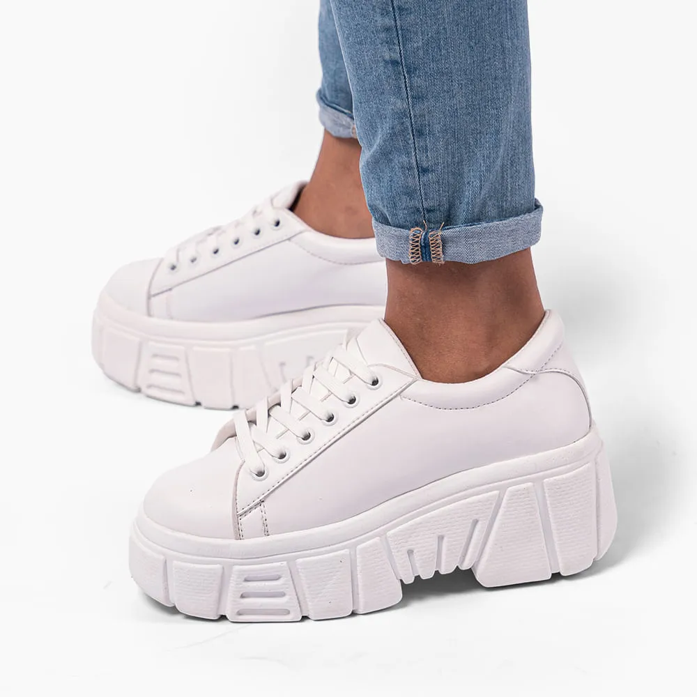 Zapatillas Urbanas Mujer Chunky  Basic Blanco