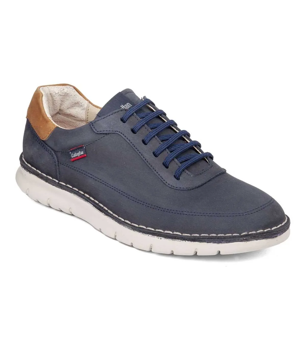 Zapato casual para hombre en piel de color azul