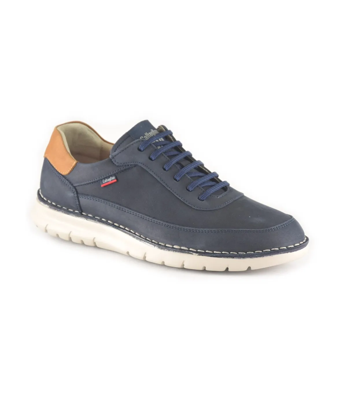 Zapato casual para hombre en piel de color azul