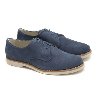 Zapato cordon serraje azul medio