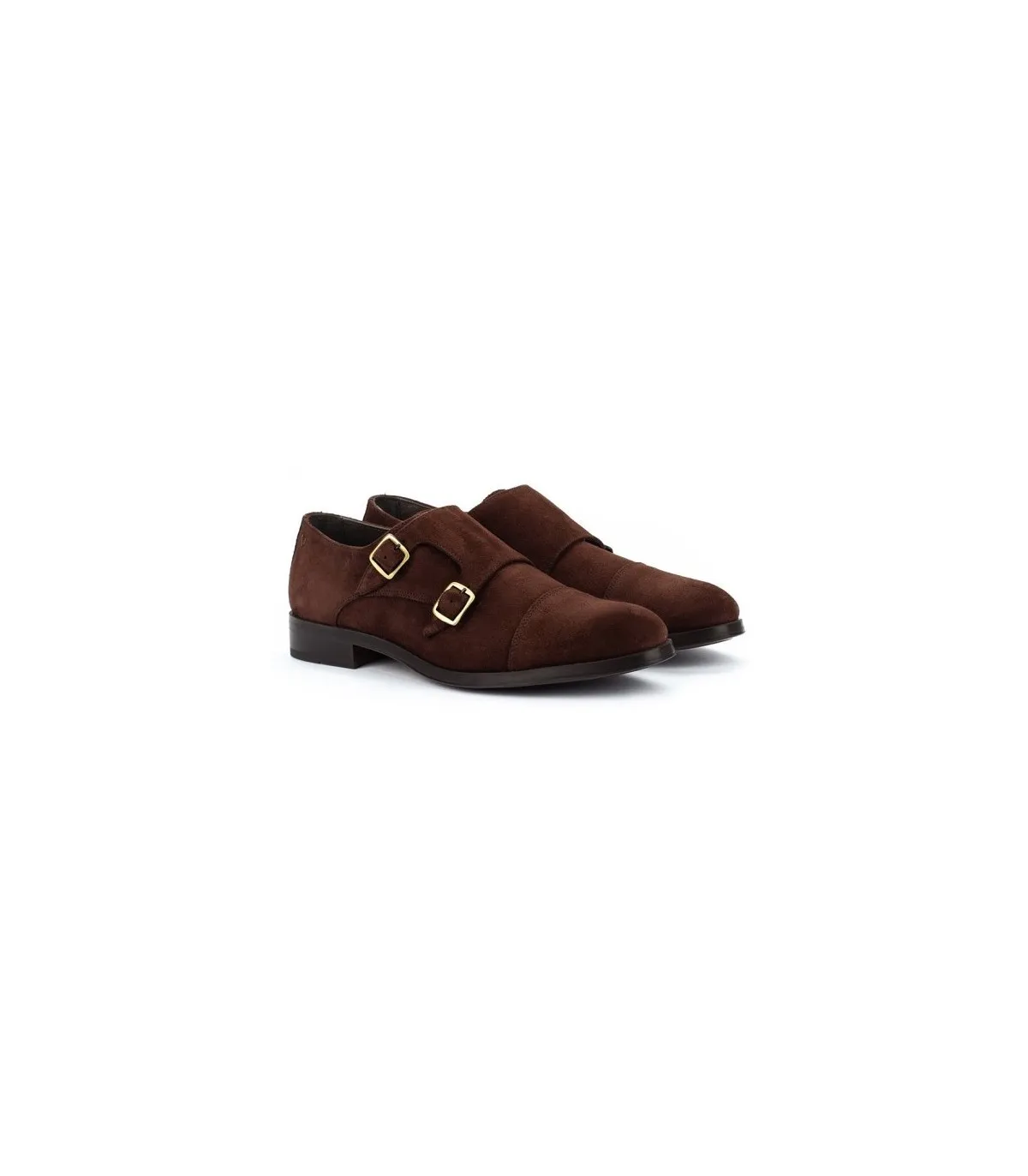 Zapato marrón con dos hebillas