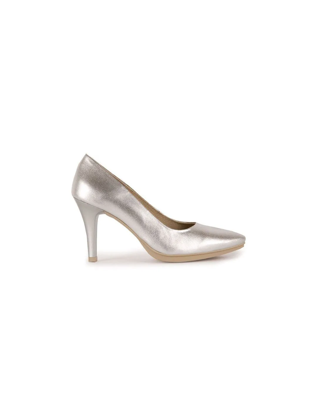 Zapatos Mujer Piel Metalizado Tacón