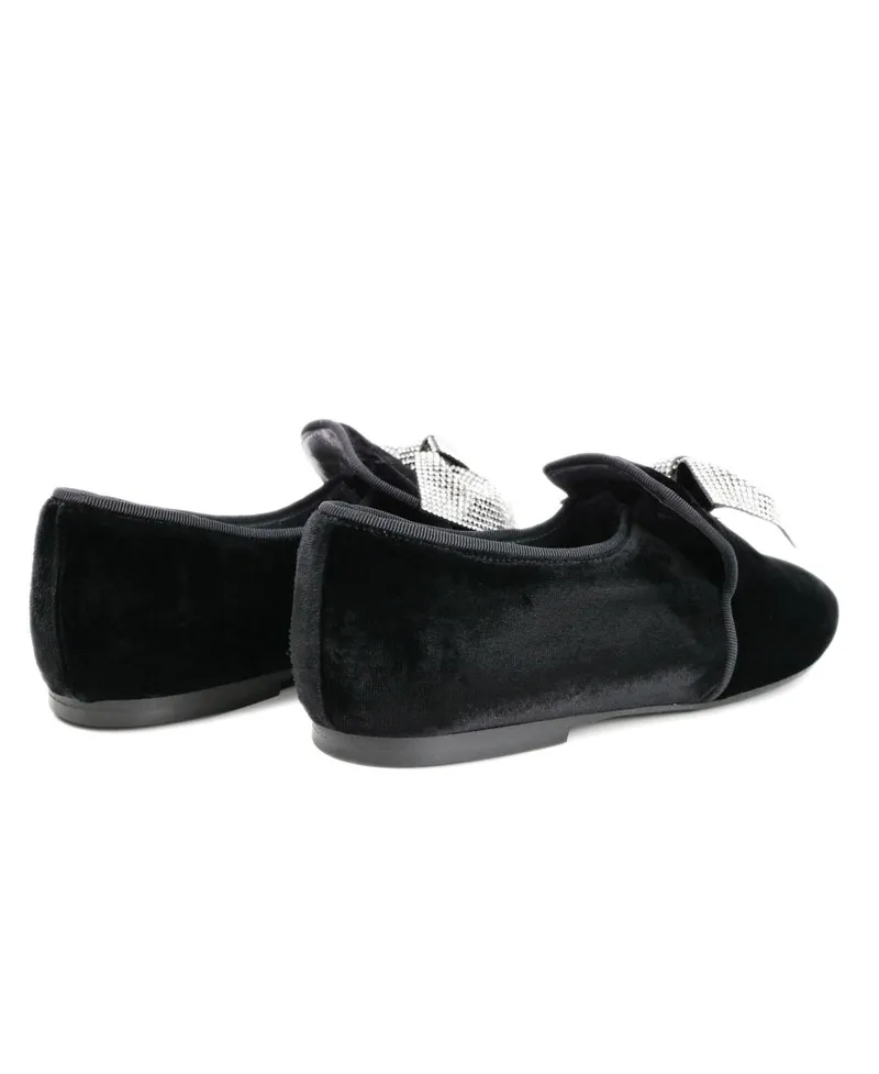 Zapatos Niña ELI Terciopelo Negro Lazo