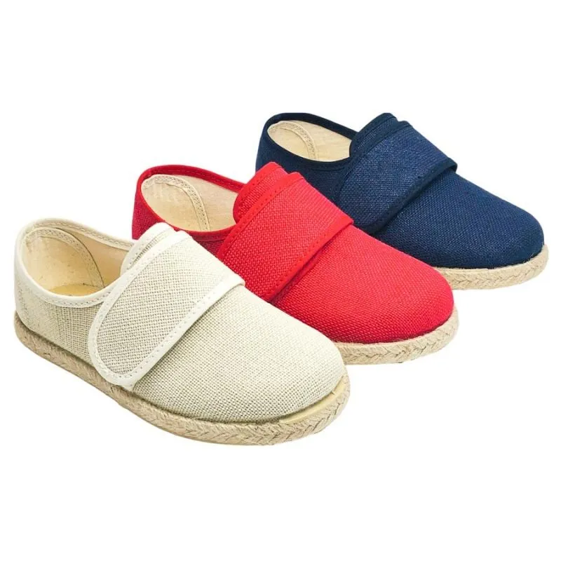 Zapatos niño nauticos en lino